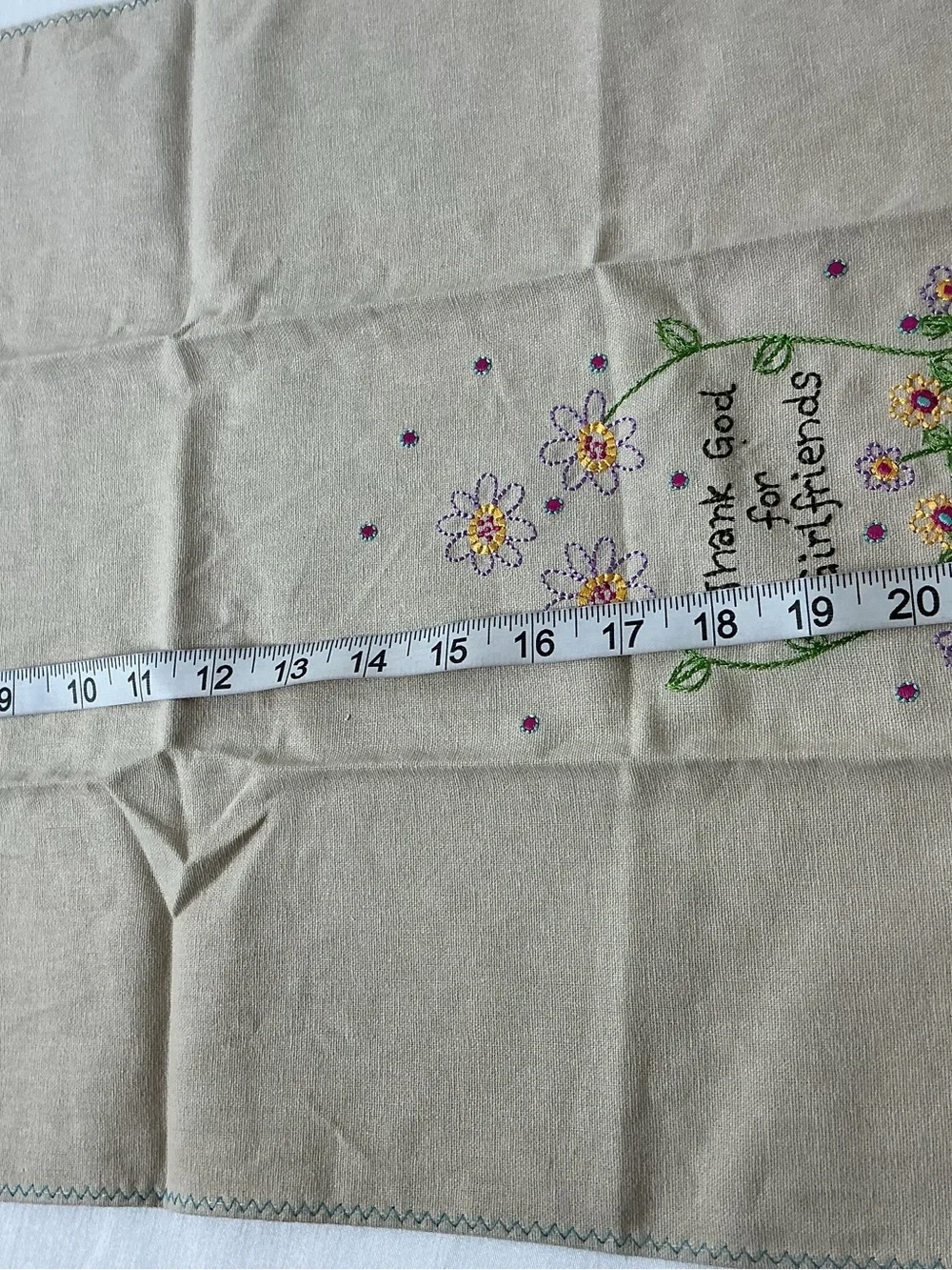 Natural Life Embroidered Linen Hand Towel
